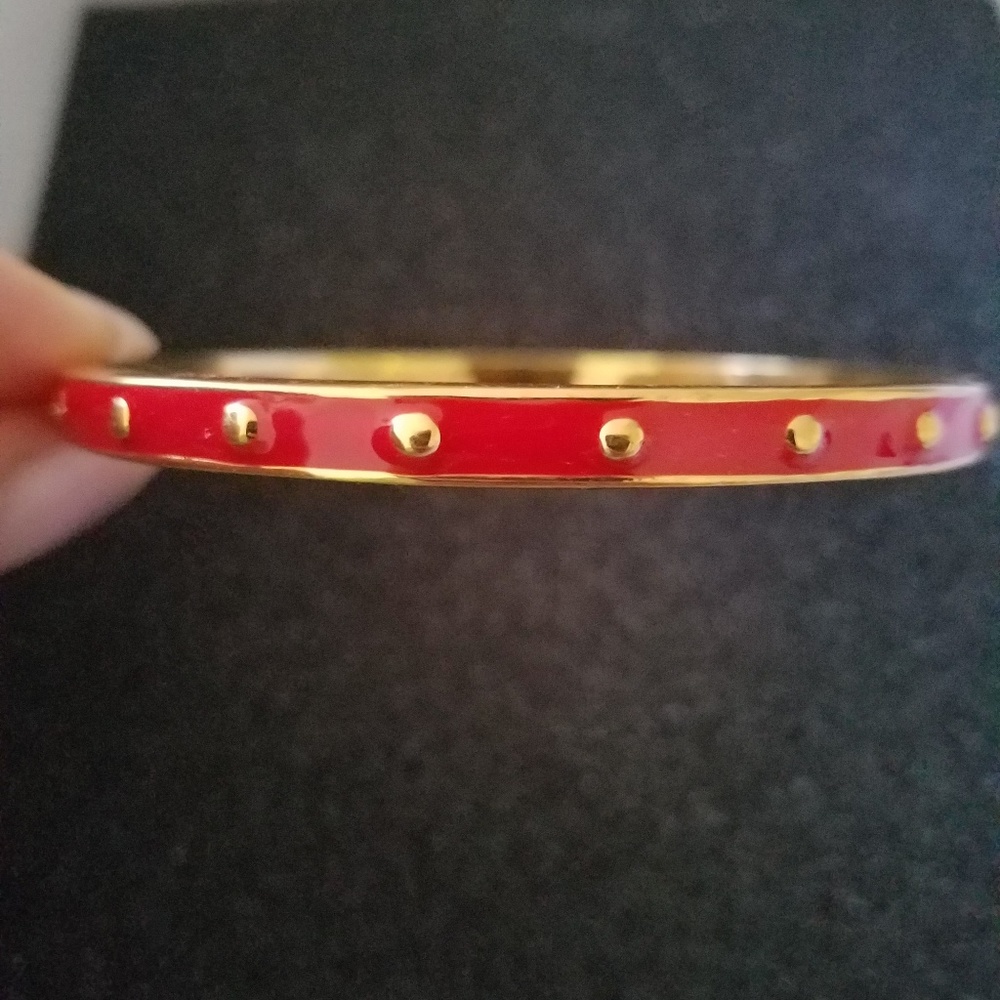 Kate Spade red and gold bangle bracelet